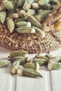 Dried okra ladies fingers, ochro Royalty Free Stock Photo