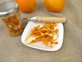 Dried orange peel from organic oranges Royalty Free Stock Photo