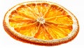 Dried Orange Slice with Visible Pulp and Texture on White Background Royalty Free Stock Photo