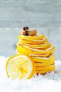 Dried orange slices and cinnamon Royalty Free Stock Photo