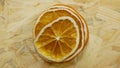 Dried orange slices detail intended for decoration and decorative purposes will accompany the living room. Suitable as Royalty Free Stock Photo