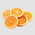 dried oranges isolated on transparent background Royalty Free Stock Photo