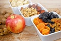 Dried organic fruits Royalty Free Stock Photo