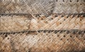Dried palm leaf braid wall, natural background Royalty Free Stock Photo