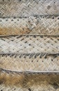 Dried palm leaf braid wall, natural background Royalty Free Stock Photo