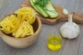 Dried pasta and other ingredients Royalty Free Stock Photo