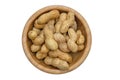 Dried peanuts in closeup isolatd on white Royalty Free Stock Photo