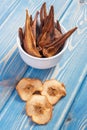 Dried pear and apple for preparing compote of dried fruits, healthy nutrition concept