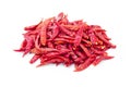 Dried pepper chillies on white background Royalty Free Stock Photo