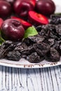 Dried Plums Pitted Prunes and Fresh Plums Royalty Free Stock Photo