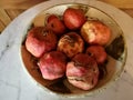 Dried pomegranates in an elegant bowl, Monemvasia, Greece