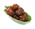 Dried preserved. Sweet syrup monkey apple or Chinese date on background Royalty Free Stock Photo