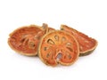 Dried quince isolated on white background.