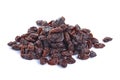 Dried raisins on a white background Royalty Free Stock Photo