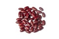Dried red bean, kidney bean on the white background Royalty Free Stock Photo