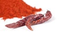 Dried red chili peppers Royalty Free Stock Photo