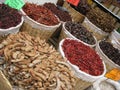 Dried Red Chili Peppers in Baskets for Sale