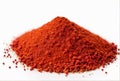 Dried red chili peppers powder over white background Royalty Free Stock Photo