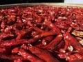 dried red chilies for ingredient cooking, asia spicy food Royalty Free Stock Photo