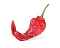 Dried red chilies or single chili flakes