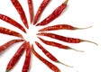 Dried Red Chilly or Chill  isolated on the white background Royalty Free Stock Photo