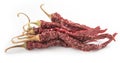 Dried red chilly on white background Royalty Free Stock Photo