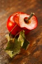 Dried red-fleshed apple vaiety slices