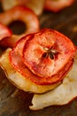 Dried red-fleshed apple vaiety slices