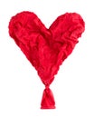 A withered red heart as a symbol of dead love. The concept of lo Royalty Free Stock Photo