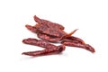 Dried red hot chili or chilli cayenne pepper isolated on white background Royalty Free Stock Photo
