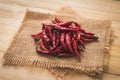 Dried red hot chilli chillies pepper Royalty Free Stock Photo