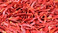 Dried red hot chilli peppers