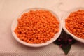 Dried red lentils in a bowl Royalty Free Stock Photo