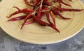 Dried red paprikas Royalty Free Stock Photo