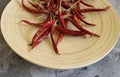 Dried red paprikas