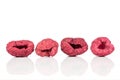 Dried red raspberry isolated on white Royalty Free Stock Photo