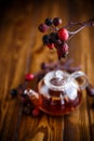 Dried red rose hips and tea Royalty Free Stock Photo