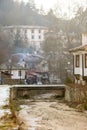 Dried river in the center of the old Melnik in Bulgaria Royalty Free Stock Photo