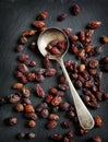 Dried rose hips berries. Royalty Free Stock Photo