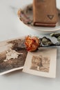 Dried Rose and Vintage Photographs