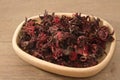 Dried roselle (Hibiscus sabdariffa) or rosella fruit Royalty Free Stock Photo