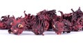 Dried roselle isolated on the white background