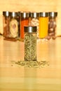 Dried rosemary in a glass jar