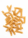 Dried rotini pasta. Royalty Free Stock Photo