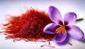Saffron flowers. Royalty Free Stock Photo