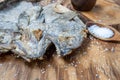 Dried and salted cod heads with skin and scales