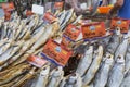 Dried salted fish at a farmers market in Odessa, Ukraine.