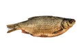 Dried salted rudd fish isolated on a white background