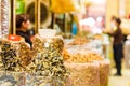 Dried seafood in the local market in Hanoi, Vietnam. Close-up. Royalty Free Stock Photo