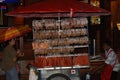 A dried seafood market stall